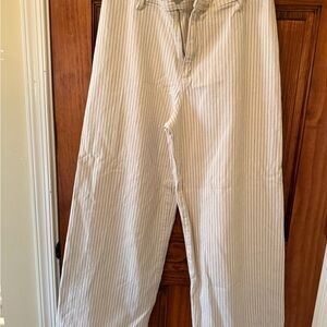 Universal Thread Cream Striped Wide Leg Pants